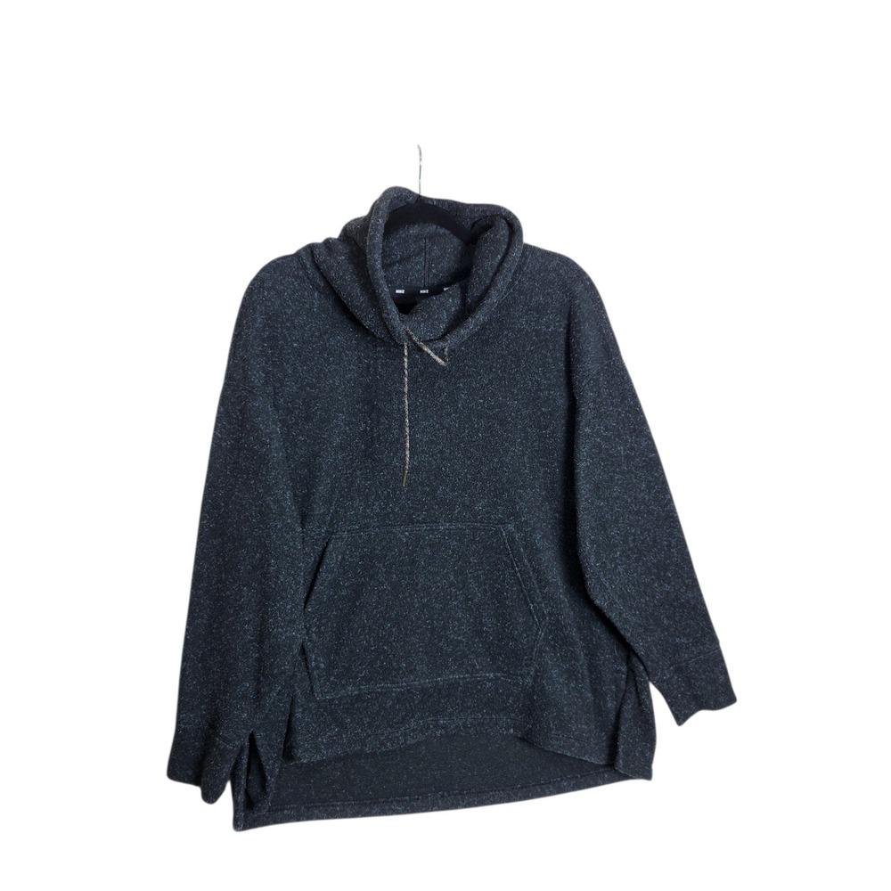 Nike Women Dark Grey Cowl Neck Therma-FIT Fleece Pullover Sweatshirt Medium